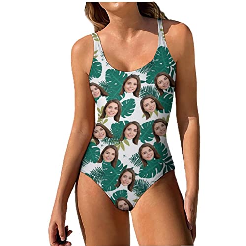 Naispanda Personalisierte Badeanzug für Frauen, Benutzerdefinierte Gesicht Foto EIN Stück Badeanzug, Personalisierte Lustige Bademode Badeanzug für Freundin Frau, Personalisierte Swimsets Geschenke von Naispanda