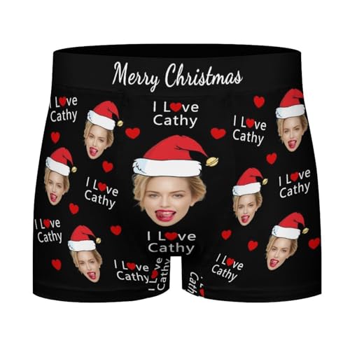 Naispanda Personalisierte Boxershorts mit Dem Gesicht der Ehefrau Personalisierte Bedruckte Unterwäsche Boxershorts mit Personalisiertem Gesicht Geschenke für Weihnachten von Naispanda