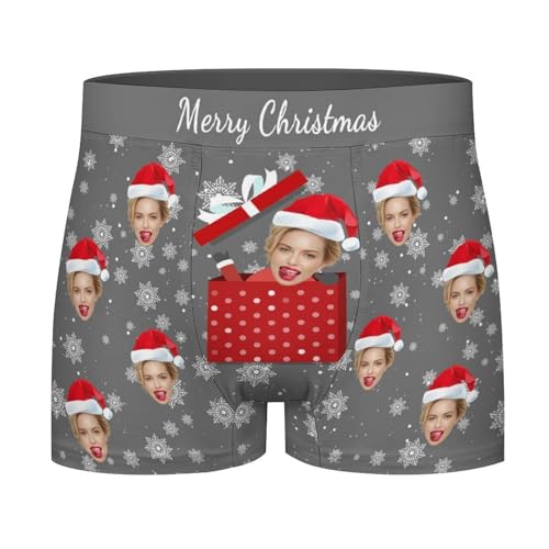 Naispanda Personalisierte Boxershorts mit Dem Gesicht der Ehefrau Personalisierte Bedruckte Unterwäsche Boxershorts mit Personalisiertem Gesicht Geschenke für Weihnachten von Naispanda