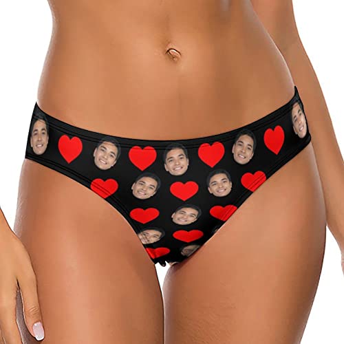 Naispanda Personalisierte Foto Damen Tangas G Strings Tangas T Rücken Damen Bikini Slips mit Foto individuelle Höschen Badehosen für Teenager Mädchen Valentinstag Weihnachten Geburtstags Geschenk von Naispanda