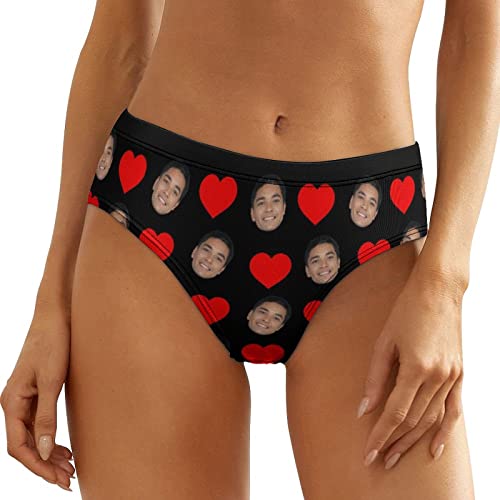 Naispanda Personalisierte Foto Damen Unterwäsche mit niedriger Taille Damen Bikini Slips mit Foto individuelle Höschen Badehose für Teenager Mädchen Valentinstag Weihnachten Geburtstags Geschenke von Naispanda