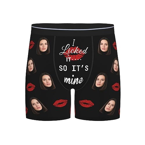 Naispanda Personalisierte Foto Lange Bein Boxershorts für Männer Anpassen Herren Boxershorts mit Foto Gesicht Personifizieren Unterwäsche Trunks längeres Bein Herren Boxershorts Unterhosen Größe - L von Naispanda