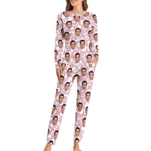 Naispanda Personalisierte Frauen Pyjama Set mit Foto Gesicht Personalisiert Foto PJs für Frauen Nachtwäsche Sets für Frauen von Naispanda