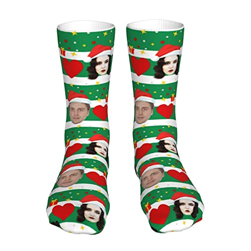 Naispanda Personalisierte Gedruckte Gesicht Socken,Benutzerdefinierte Foto Weihnachten Socken,Lustige Geschenk für Freuen, Herren, Freundin von Naispanda