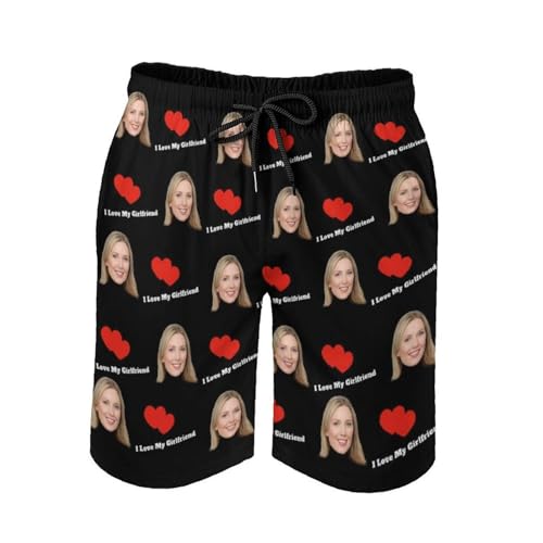 Naispanda Personalisierte Gesichter drucken Herren Badehose, Personalisierte Strand Shorts Board Shorts Sommer Surf Quick Dry Swimsuit Personalisierte Badeshorts für Männer Freund Ehemann Sohn, L von Naispanda