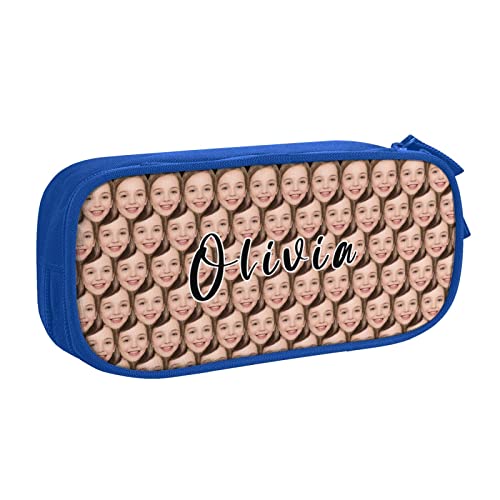 Naispanda Personalisierte Name Pencil Pen Case Custom Multi Foto Gesicht Collage Büro College Schule Schreibwaren Tasche Personalisiert Federmäppchen Geschenk für Teenager Mädchen Jungen Rosa von Naispanda