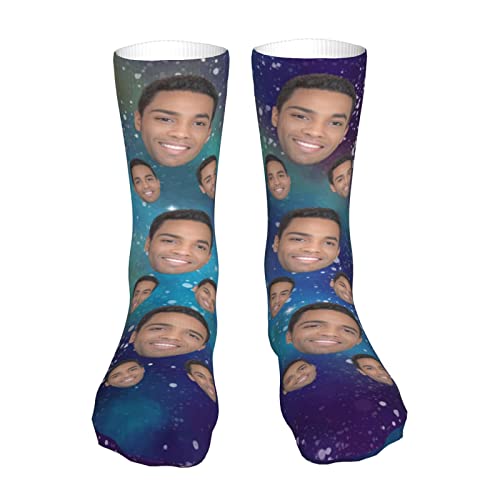 Naispanda Personalisierte Socken mit Foto,Individuelle Bild Gesicht Socken für Männer, lustige personalisierte Party Geschenk für Männer & Frauen DIY Ihr eigenes Gesicht Socken von Naispanda