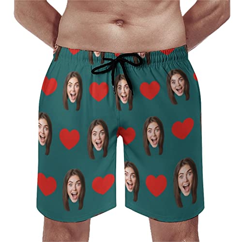 Naispanda Personalisierte Strandshorts Custom Herren Schwimmshorts mit Foto Gesicht Foto Gesicht Schwimmshorts lustige Strand Shorts Board Shorts Custom Funny Geschenke für Männer von Naispanda