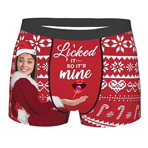 Naispanda Personalisierte lustige Boxershorts mit Ehefrau Gesicht auf Herrenunterwäsche Valentinstag benutzerdefinierte Boxershorts Unterhose Bedruckt mit Foto als Geschenk für Ehemann Freund von Naispanda