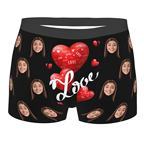 Naispanda Personalisierte lustige Boxershorts mit Ehefrau Gesicht auf Herrenunterwäsche Valentinstag benutzerdefinierte Boxershorts Unterhose Bedruckt mit Foto als Geschenk für Ehemann Freund von Naispanda