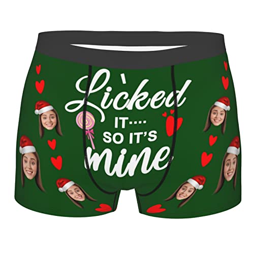 Naispanda Personalisierte lustige Boxershorts mit Ehefrau Gesicht auf Herrenunterwäsche Valentinstag benutzerdefinierte Boxershorts Unterhose Bedruckt mit Foto als Geschenk für Ehemann Freund von Naispanda