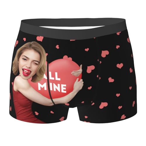 Naispanda Personalisierte lustige Boxershorts mit Ehefrau Gesicht auf Herrenunterwäsche Valentinstag benutzerdefinierte Boxershorts Unterhose Bedruckt mit Foto als Geschenk für Ehemann Freund von Naispanda