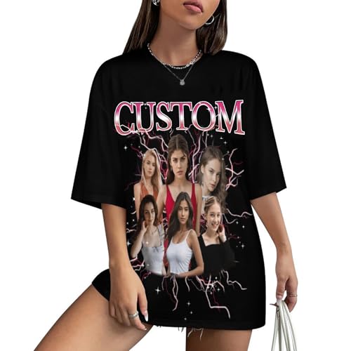Naispanda Personalisiertes T-Shirt, Benutzerdefinierte T-Shirts für Männer/Frauen - Unisex T-Shirt Selbst Gestalten mit Foto und Text Naispanda Personalisiertes T-Shirt, Benutzerdefinierte T-Shirts für Männer/Frauen - Unisex T-Shirt Selbst Gestalten mit Foto und Text von Naispanda