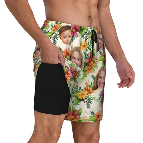 Naispanda benutzerdefinierte Männer Schwimmen Trunks personalisierte schnell trocknen Schwimmen Shorts mit Futter Taschen Foto lustiges Bild Text Double Layer Beach Swimwear S-3XL von Naispanda
