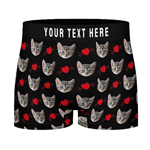 Personalisieren Sie Boxershorts für Männer mit Foto Text Logo benutzerdefinierte Herren Boxershorts Personalisierte Unterwäsche Jungen Briefs Valentinstag Geburtstag Freund Geschenk Größe - L von Naispanda