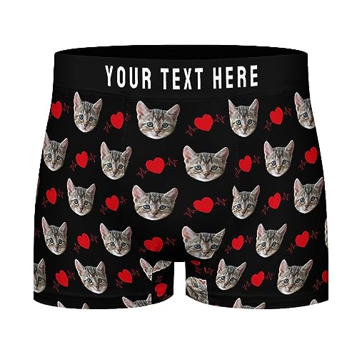 Personalisieren Sie Boxershorts für Männer mit Foto Text Logo benutzerdefinierte Herren Boxershorts Personalisierte Unterwäsche Jungen Briefs Valentinstag Geburtstag Freund Geschenk Größe - M von Naispanda