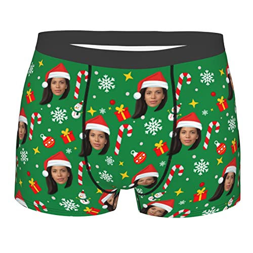 Personalisiert Herren Boxershorts Unterhosen Unterwäsche, Unterhose Mit Gesicht Bedrucken, Lustiges Geschenk für Men Männer Freund, Personalisierte Weihnachts Unterhosen Unterwäsche Geschenke von Naispanda