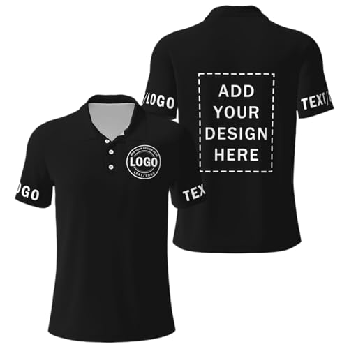 Personalisiert Poloshirt mit Logo Foto, Golf Polohemd Polo Shirt für Herren Damen, Personalisierte Arbeitskleidung Tshirt Maßgeschneiderte Arbeitskleidung Uniform von Naispanda