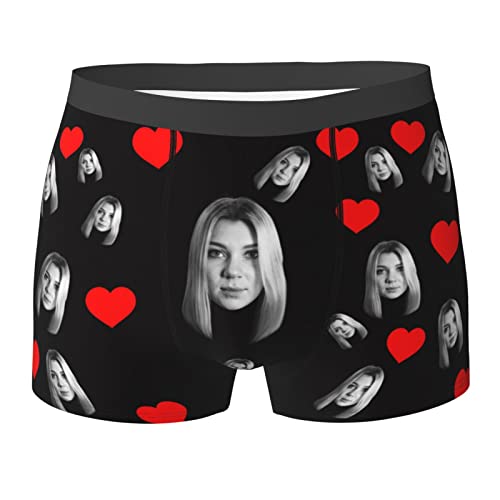 Personalisierte Boxershorts mit Foto, Individuelle Unterwäsche mit Gesichtsnamen, Boxershorts für Männer, Personalisiert Herren-Unterhose für Freund Ehemann Jahrestag Valentinstag Weihnachts Geschenk von Naispanda