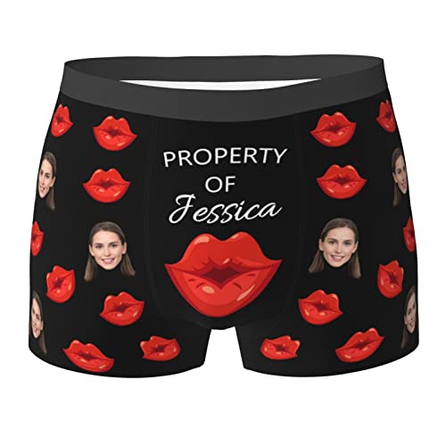 Personalisierte Boxershorts mit Foto, Individuelle Unterwäsche mit Gesichtsnamen, Boxershorts für Männer, Personalisiert Herren-Unterhose für Freund Ehemann Jahrestag Valentinstag Weihnachts Geschenk von Naispanda