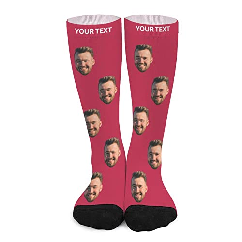 Personalisierte Foto Socken Lustige Socken mit Foto, benutzerdefinierte Gesichtssocken, Personalisiert Socks Lange Socken für Männer und Frauen, 40 cm, Geburtstag, Weihnachten, Valentinstags Geschenk von Naispanda