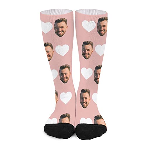 Personalisierte Foto Socken Lustige Socken mit Foto, benutzerdefinierte Gesichtssocken, Personalisiert Socks Lange Socken für Männer und Frauen, 40 cm, Geburtstag, Weihnachten, Valentinstags Geschenk von Naispanda