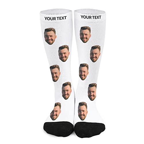 Personalisierte Foto Socken Lustige Socken mit Foto, benutzerdefinierte Gesichtssocken, Personalisiert Socks Lange Socken für Männer und Frauen, 40 cm, Geburtstag, Weihnachten, Valentinstags Geschenk von Naispanda