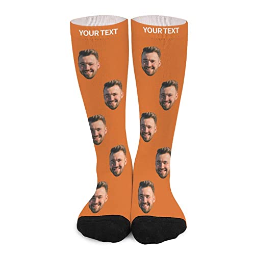 Personalisierte Foto Socken Lustige Socken mit Foto, benutzerdefinierte Gesichtssocken, Personalisiert Socks Lange Socken für Männer und Frauen, 40 cm, Geburtstag, Weihnachten, Valentinstags Geschenk von Naispanda