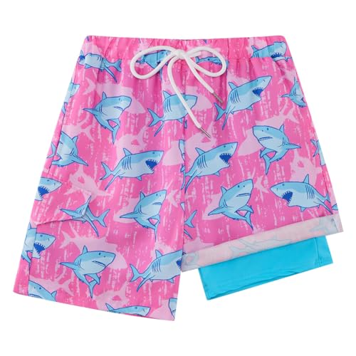 Jungen-Badeshorts mit Kompressionsfutter Kinder Badeshorts Boy Stretch SwimShorts Schnell trocken 2 in 1 Strand Badeanzug Schwimmen Badeanzug von Naiyafly