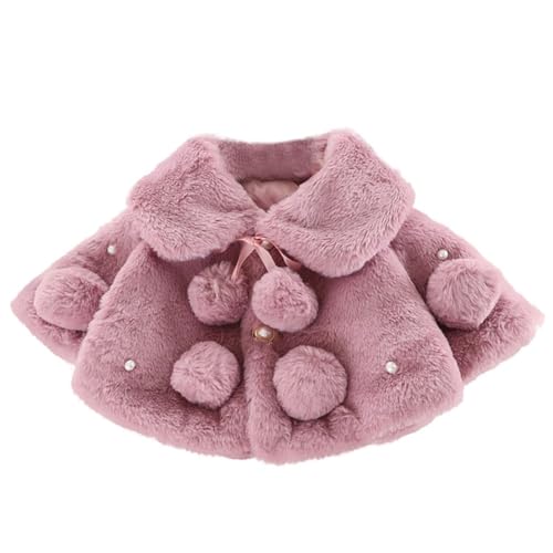 Naiyafly Baby Mädchen Pelzmantel Mantel Kleidung Kleinkind Nette Winter Verdicken Jacke Schal Schneeanzug Mädchen Warme Mantel Oberbekleidung Kleidung von Naiyafly