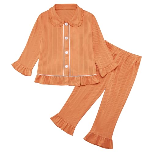 Toddler Baby Girls Pyjamas Set Button-up Long Sleeve Pajamas Pjs Set Sleepwear Nightwear Loungewear Clothes Set Gifts for Little Girls von Naiyafly
