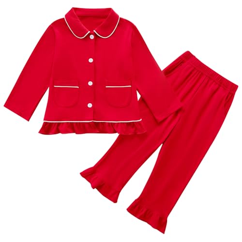 Toddler Baby Girls Pyjamas Set Button-up Long Sleeve Pajamas Pjs Set Sleepwear Nightwear Loungewear Clothes Set Gifts for Little Girls Toddler Baby Girls Pyjamas Set Button-up Long Sleeve Pajamas Pjs Set Sleepwear Nightwear Loungewear Clothes Set Gifts for Little Girls von Naiyafly