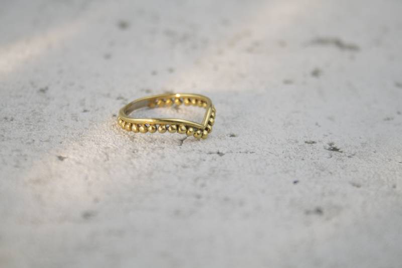 Schlichter Ring Mit Verzierung, Messingring Feiner Verzierung - Rb5 von NaizaStudio