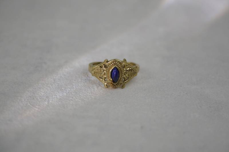 Verzierter Messingring Mit Lapislazuli - Rss4 von NaizaStudio