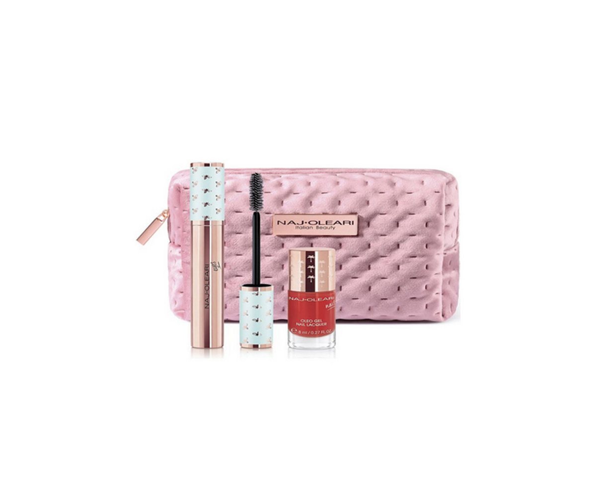 Naj Oleari Mascara NAJ-OLEARI SET: MASCARA BLACK 14ML + NAIL GEL NO22 RED 8ML + POUCH von Naj Oleari