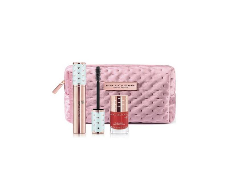 Naj Oleari Mascara NAJ-OLEARI SET: MASCARA BLACK 14ML + NAIL GEL NO22 RED 8ML + POUCH von Naj Oleari
