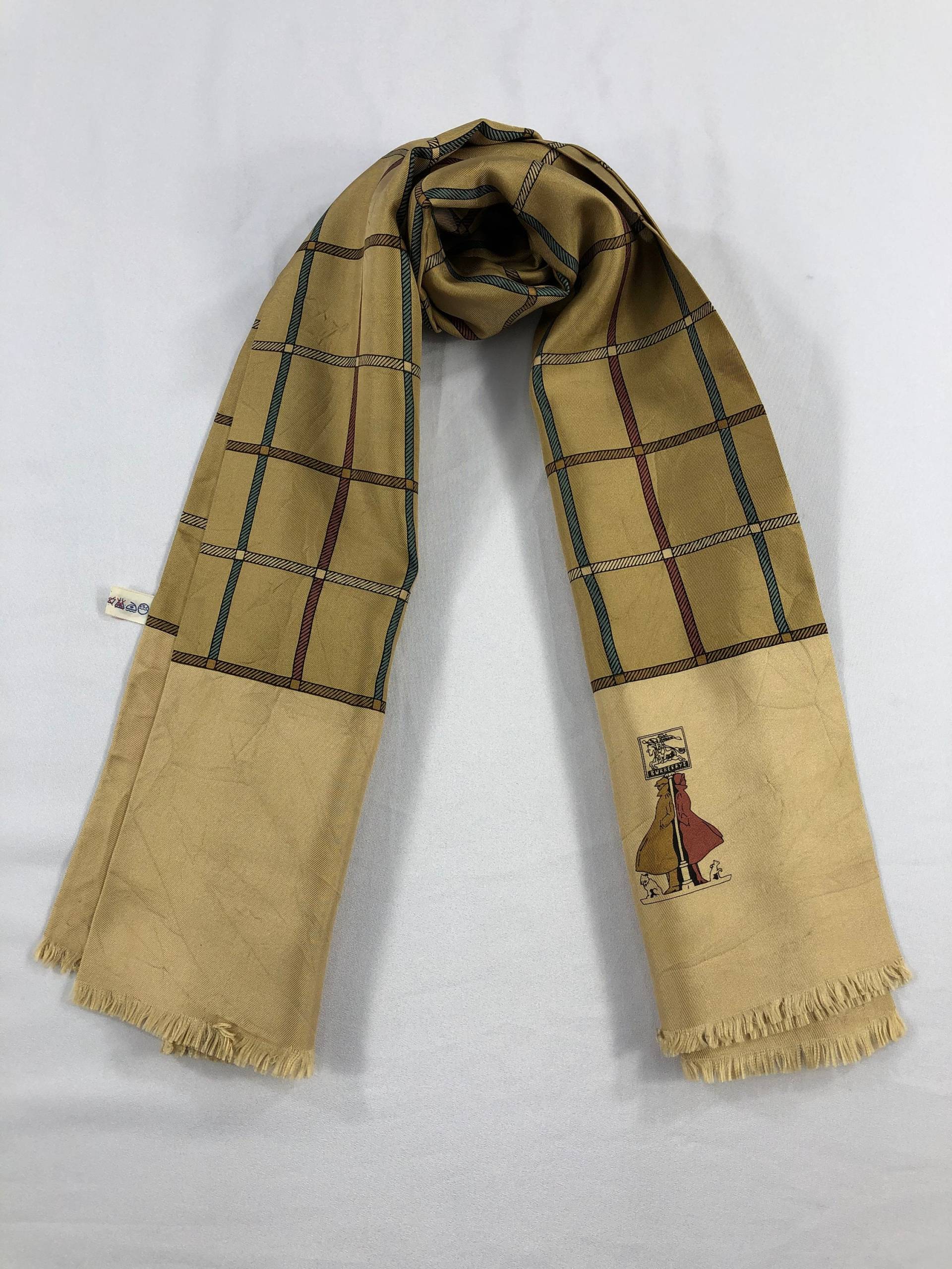 Vintage Burberry Seidenschal, Seiden Muffler, Halstuch, Seide Schal von NajwaLuxuryCloset