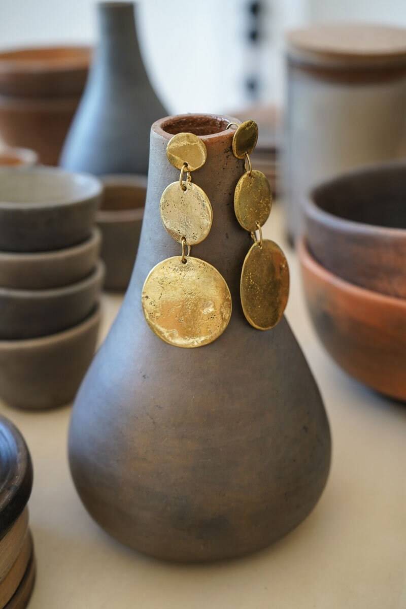 Eclipse Bronze Ohrringe Boho Handgemacht Baumeln von NakaweTrading