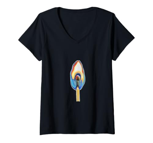 Damen Match Stick Flame//Burn Bright//Zünde die Welt an T-Shirt mit V-Ausschnitt Damen Match Stick Flame//Burn Bright//Zünde die Welt an T-Shirt mit V-Ausschnitt von Naked Flame