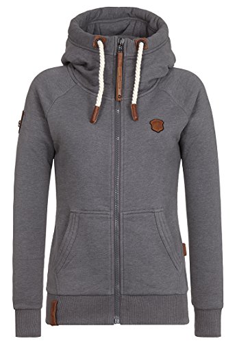 Naketano Damen Sweatjacke, Dark Grey Melange, L von Naketano