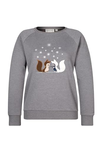Naketano Damen Sweatshirt Krokettenhorst, Farbe:Dark Grey Melange Foxes, Größe:L von Naketano