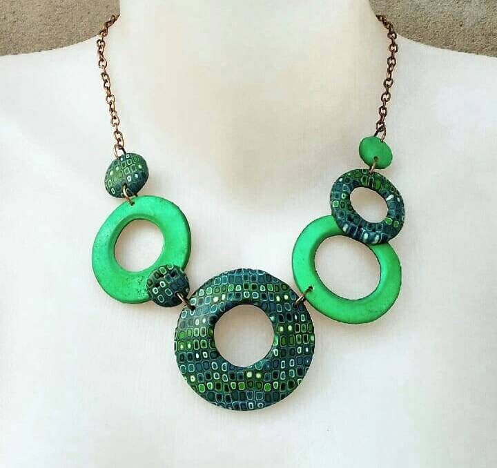 Bunte Polymer Halskette, Handgefertigte Halskette Aus Clay, Boho Clay Schmuck von NakitM