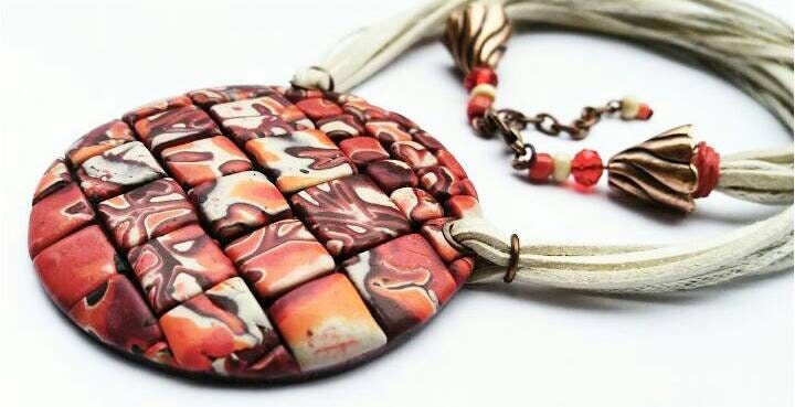 Polymer Clay Anhänger, Boho Bunter Schmuck, Fimo Schmuck von NakitM