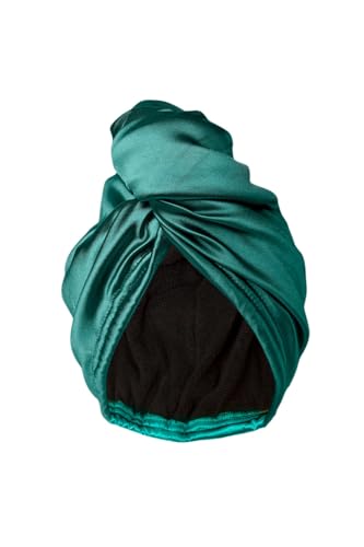 Nala Ivy Satin-Mikrofaser-Haarwickel, schnell trocknend, schützt das Haar, Handtuch für Frauen, geeignet für Haarplopping (Smaragd Ivy) von Nala Ivy