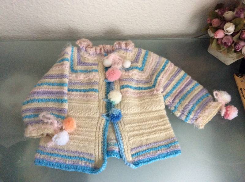 Baby Strick Top Warme Weiche Wolle Handgestrickt One Size von NalikaCraft