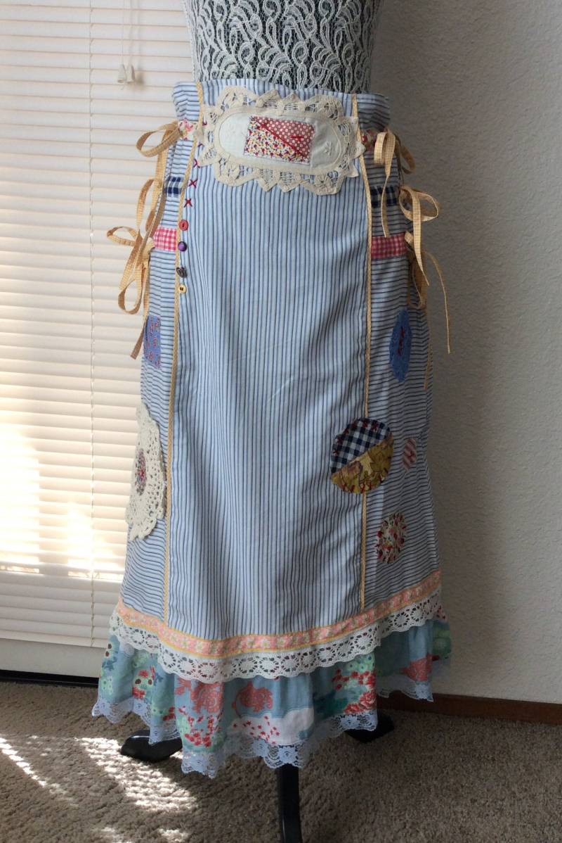 Frauen Rock Im Landhaus Stil Boho Handgemacht Baumwolle Size M/S von NalikaCraft