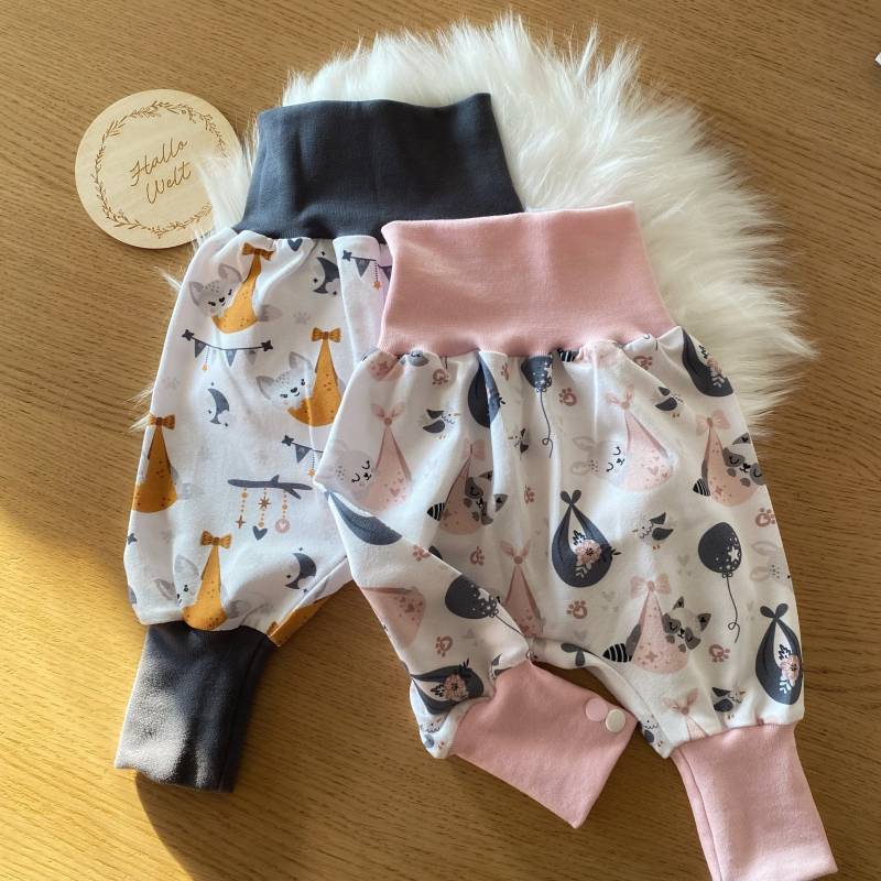 Pumphose Babyhose Baby Hose Kind Junge Mädchen in Grau Oder Rosa Gr. 44-104 von NalinaDesigns
