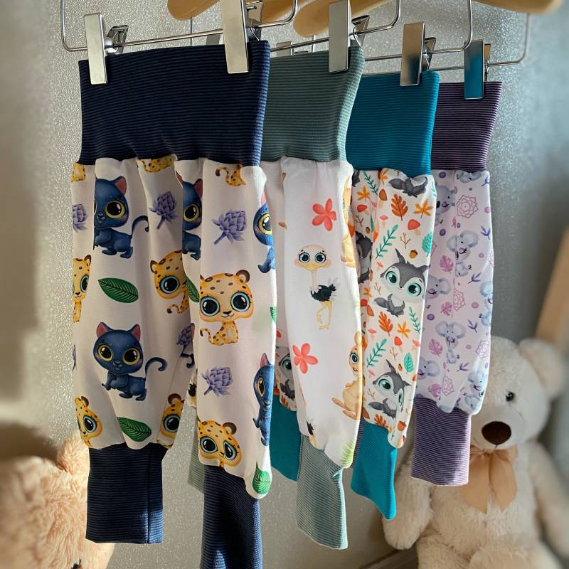 Pumphose Babyhose Mitwachshose Baby Kind Hose Junge Mädchen Kleidung Geschenk Zur Geburt Vers. Designs Größe 44 Bis 104 von NalinaDesigns