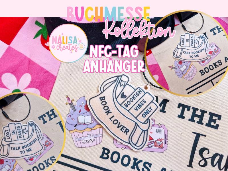 Buchmesse Kollektion Für Bookies | Personalisierter Nfc - Tag Taschenanhänger Lesungen, Buchmessen Und Andere Buchige Veranstaltungen von NalisaCreates