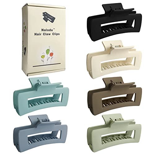 Nalodu Hair Claw Clips Large 4 Inch Matte No Slip Big Rectangle Jumbo Jaw Clip Clamp for Thick Hair Women, 6 Pack von Nalodu